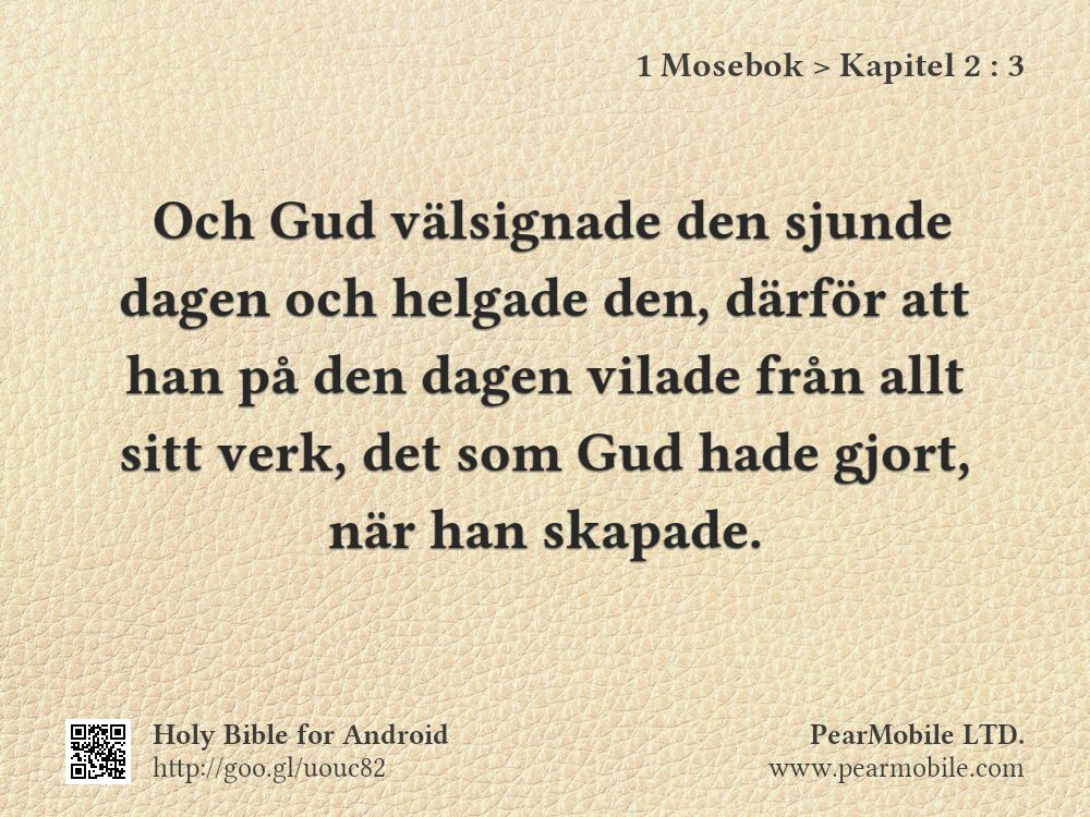 1 Mosebok, Kapitel 2:3